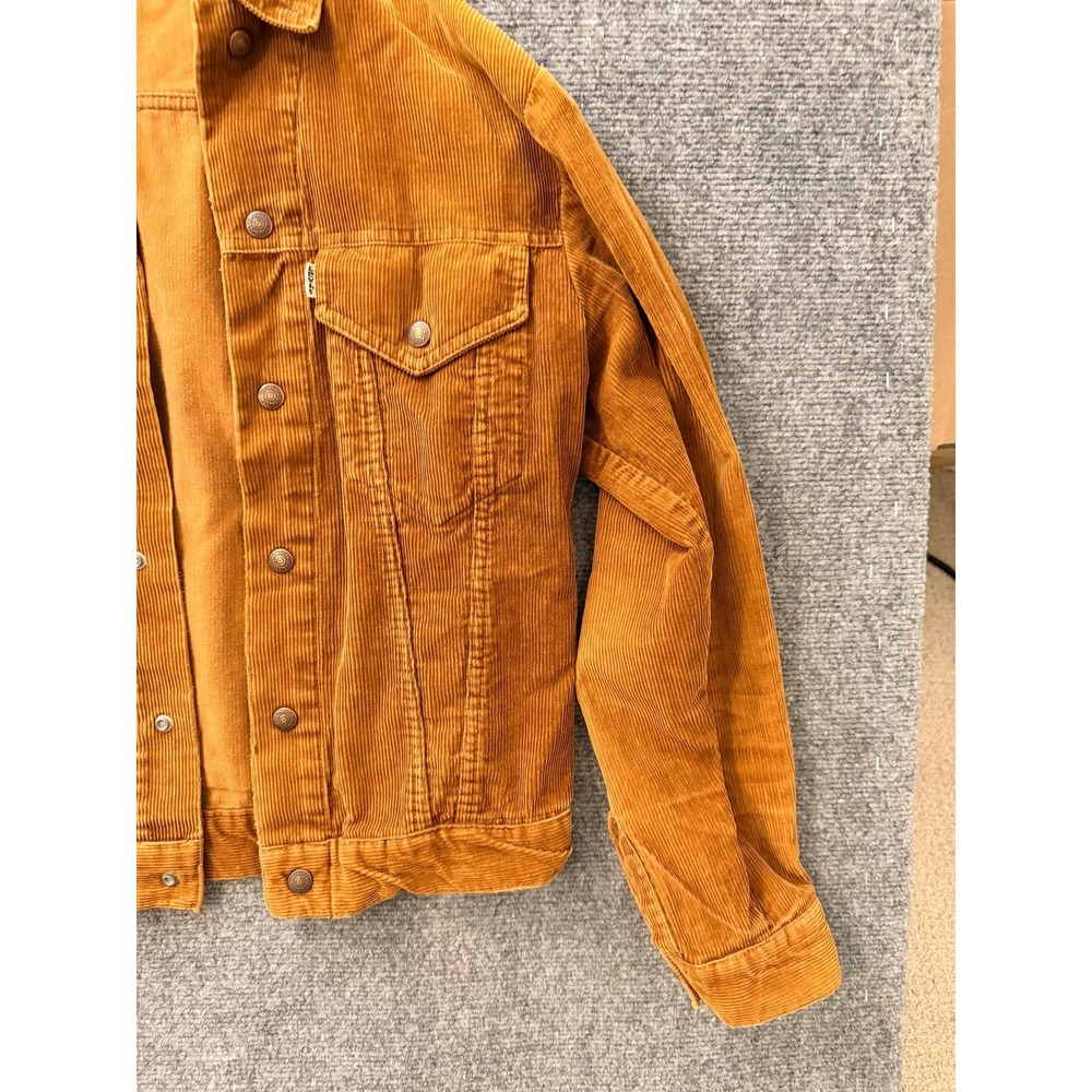 Vintage Levi's Women's Corduroy Trucker Jacket Size S Brown Tan Button Front - Picture 3 of 16